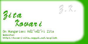 zita kovari business card